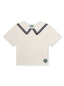 Kenzo Kids t-shirt en coton à col marin - Tons neutres