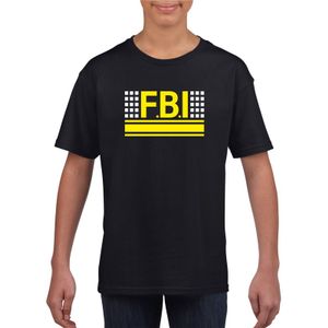 Geheim politie agent shirt zwart voor kinderen XL (158-164)  -