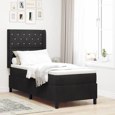 Boxspring bed met hoofdeinde Zwart 80 x 200 cm Fluweel