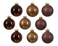 Kerstbal glas d7 cm bruin ass 21st kerst - Decoris - thumbnail