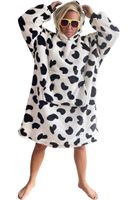 Badrock Luxe fleece deken met capuchon - koeienprint