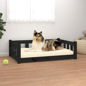 VidaXL Hondenmand 95,5x65,5x28 cm massief grenenhout zwart