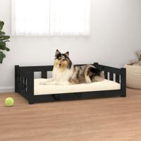 VidaXL Hondenmand 95,5x65,5x28 cm massief grenenhout zwart