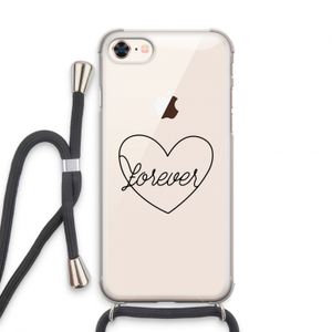 Forever heart black: iPhone 8 Transparant Hoesje met koord
