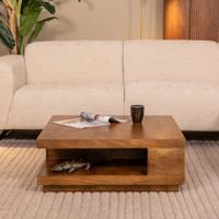 LABEL51 Salontafel Square - Nature Smooth - Mangohout - 80 cm