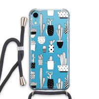 Cactusmotief: iPhone XR Transparant Hoesje met koord