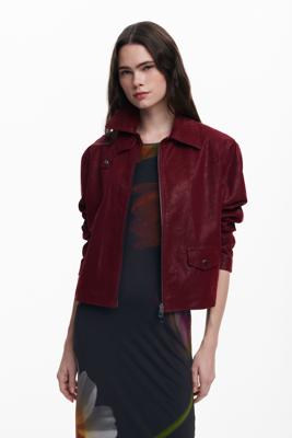 Glanzend jack met leerlook - RED - XL