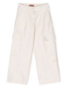 Missoni Kids pantalon taille-haute à poches cargo - Blanc