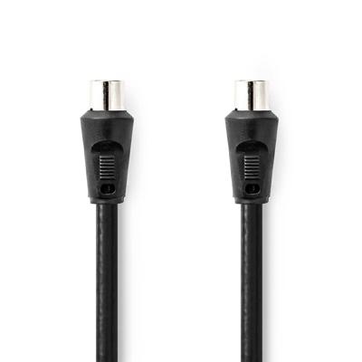 Nedis Coaxkabel | IEC (Coax) Male | IEC (Coax) Female | Vernikkeld | 90 dB | 75 Ohm | Dubbel Afgeschermd | 1.50 m | Rond | PVC | Zwart | Label -
