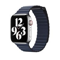 Apple origineel Leather Loop Apple Watch large 42mm / 44mm / 45mm / 49mm Diver Blue - MGXD3ZM/A - thumbnail
