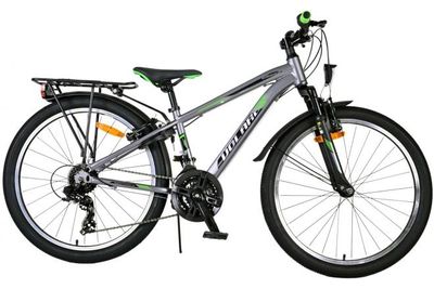 Volare cross kinderfiets - jongens - 24 inch - grijs - 18 versnellingen - twee handremmen