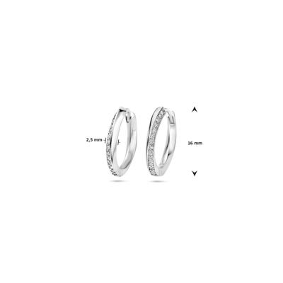 Gerhodineerde 925 Zilveren Klapoorringen met Zirkonia - Tijdloze Stijl en Stralende Luxe