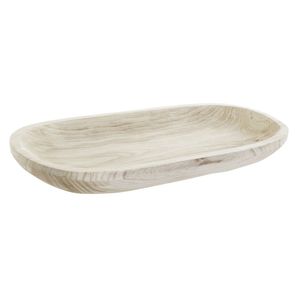 Houten decoratieschaal/fruitschaal/serveerschaal 50 x 27 x 6 cm