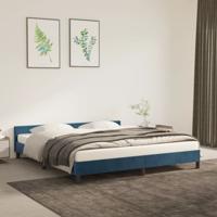 Bedframe met hoofdeinde fluweel donkerblauw 180x200 cm