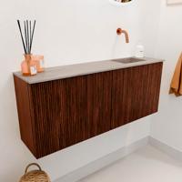 Toiletmeubel Mondiaz Joya Dlux | 100 cm | Meubelkleur Ruby | Faye wastafel Saba Wasbak Rechts | Zonder kraangat(en)