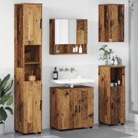 Badkamermeubelset 5 pcs Oud Hout Bewerkt hout & Metaal