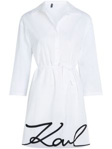 Karl Lagerfeld DNA Signature semi-sheer beach dress - Blanc