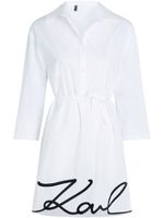 Karl Lagerfeld DNA Signature semi-sheer beach dress - Blanc - thumbnail