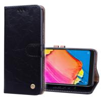 Zakelijke stijl olie Wax textuur horizontale Flip lederen Case voor de Xiaomi Redmi opmerking 6 Pro met houder & kaartsleuven & Wallet(Black)