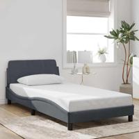 Bedframe "Dover" fluweel donkergrijs 100x203 cm
