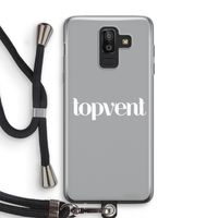 Topvent Grijs Wit: Samsung Galaxy J8 (2018) Transparant Hoesje met koord