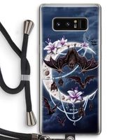 Vleermuizen Maan: Samsung Galaxy Note 8 Transparant Hoesje met koord