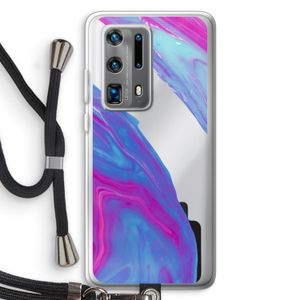 Zweverige regenboog: Huawei P40 Pro Plus Transparant Hoesje met koord