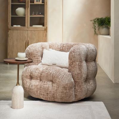 Rivièra Maison Draaifauteuil 'Arosa' Chenille, kleur Taupe