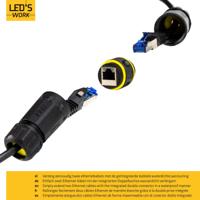 LED&apos;s Work Ethernet connector RJ45-connector I-vorm - CAT6A - Ø4,5-7,5 mm kabel - IP68