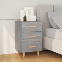 Nachtkastje 40x40x66 cm bewerkt hout grijs sonoma eikenkleurig