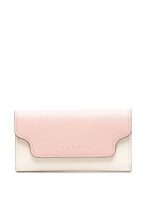 Marni porte-clés en cuir à design bicolore - Tons neutres