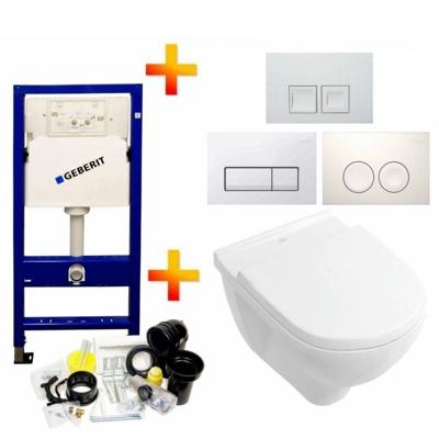 Geberit Up100 Toiletset 10 Villeroy & Boch O.Novo Met Delta Drukplaat