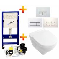 Geberit Up100 Toiletset 10 Villeroy & Boch O.Novo Met Delta Drukplaat