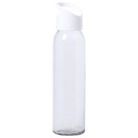 Glazen waterfles/drinkfles met schroefdop - transparant - 470 ml - Sportfles - Bidon - thumbnail