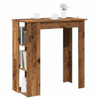 Bartafel met schap 102x50x103,5 cm bewerkt hout oud houtkleurig Bartafel met schap 102x50x103,5 cm bewerkt hout oud houtkleurig