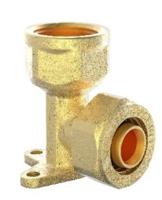 Kirchhoff Messing hoek muurplaat, vernikkeld, 20 mm x 3/4"IT, klemkoppeling voor meerlagenbuis - 988909455
