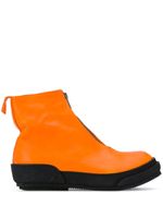 Guidi bottines zippées colour block - Orange - thumbnail