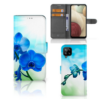 Samsung Galaxy A12 Hoesje Orchidee Blauw - Cadeau voor je Moeder