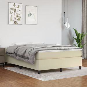 Boxspringframe kunstleer crmekleurig 140x190 cm