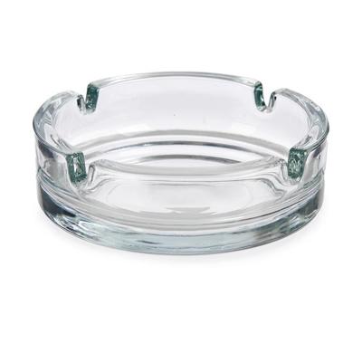 Vivalto Set van 2x stuks asbakken - van transparant glas - Diameter 10.5 x Hoogte 3.5 cm