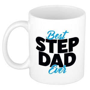 Best step dad ever mok / beker wit 300 ml - Cadeau mokken - Papa/ Vaderdag