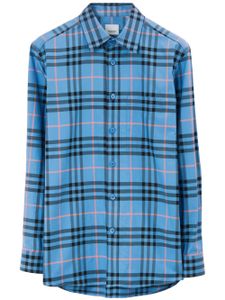 Burberry chemise en coton à carreaux - Bleu