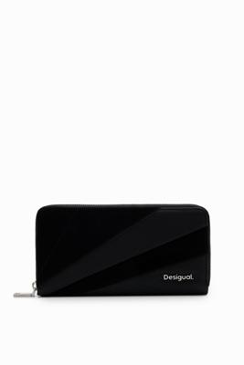 Portemonnee getextureerde patch L - BLACK - U