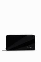 Portemonnee getextureerde patch L - BLACK - U
