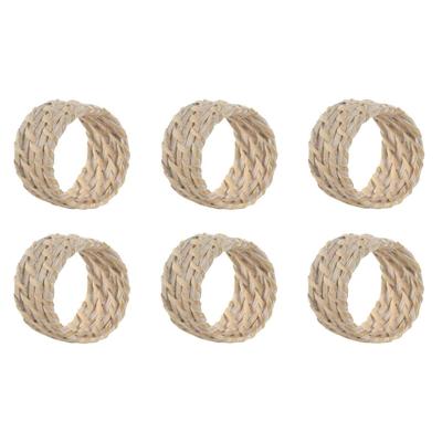 Servetring Home ESPRIT Wit Natuurlijk Bamboe Rotan 5 x 5 x 3 cm