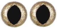 Opry Glitter kattenogen tweekleurig 12mm Goud per 10 stuks