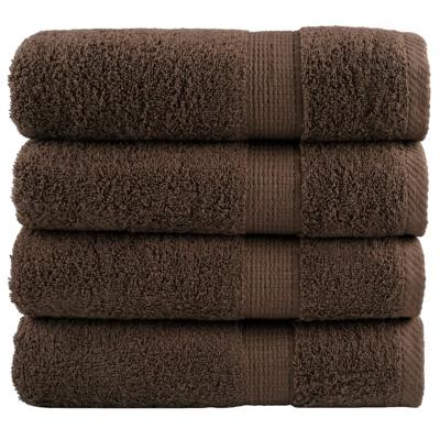 VidaXL Badhanddoeken solund 4 st 600 g/m² 100x150 cm bruin