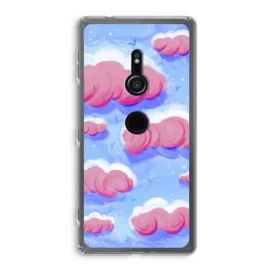 Roze wolken met vogels: Sony Xperia XZ2 Transparant Hoesje
