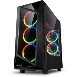 Sharkoon REV200 tower behuizing 4x USB-A | RGB | Tempered Glass