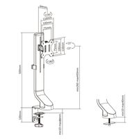 ACT Connectivity Monitorarm office, 1 scherm, eenvoudig in hoogte verstelbaar - thumbnail